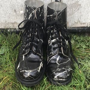 Marble patterned doc martens